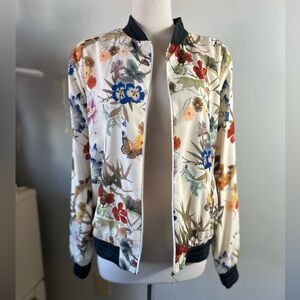 SUKO Jeans Floral Satin-Feel Bomber Jacket - NWOT - Large